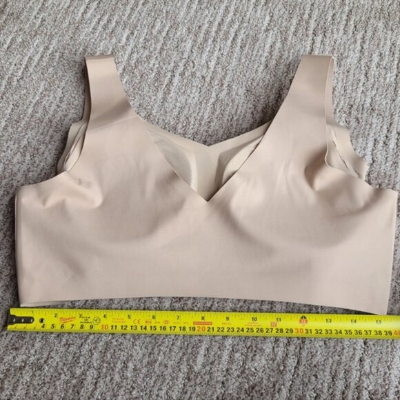Honeylove V-Neck Bra Pullover Hardware Wire Free Removeavble Pads Nude Plus 1x - Picture 9 of 11
